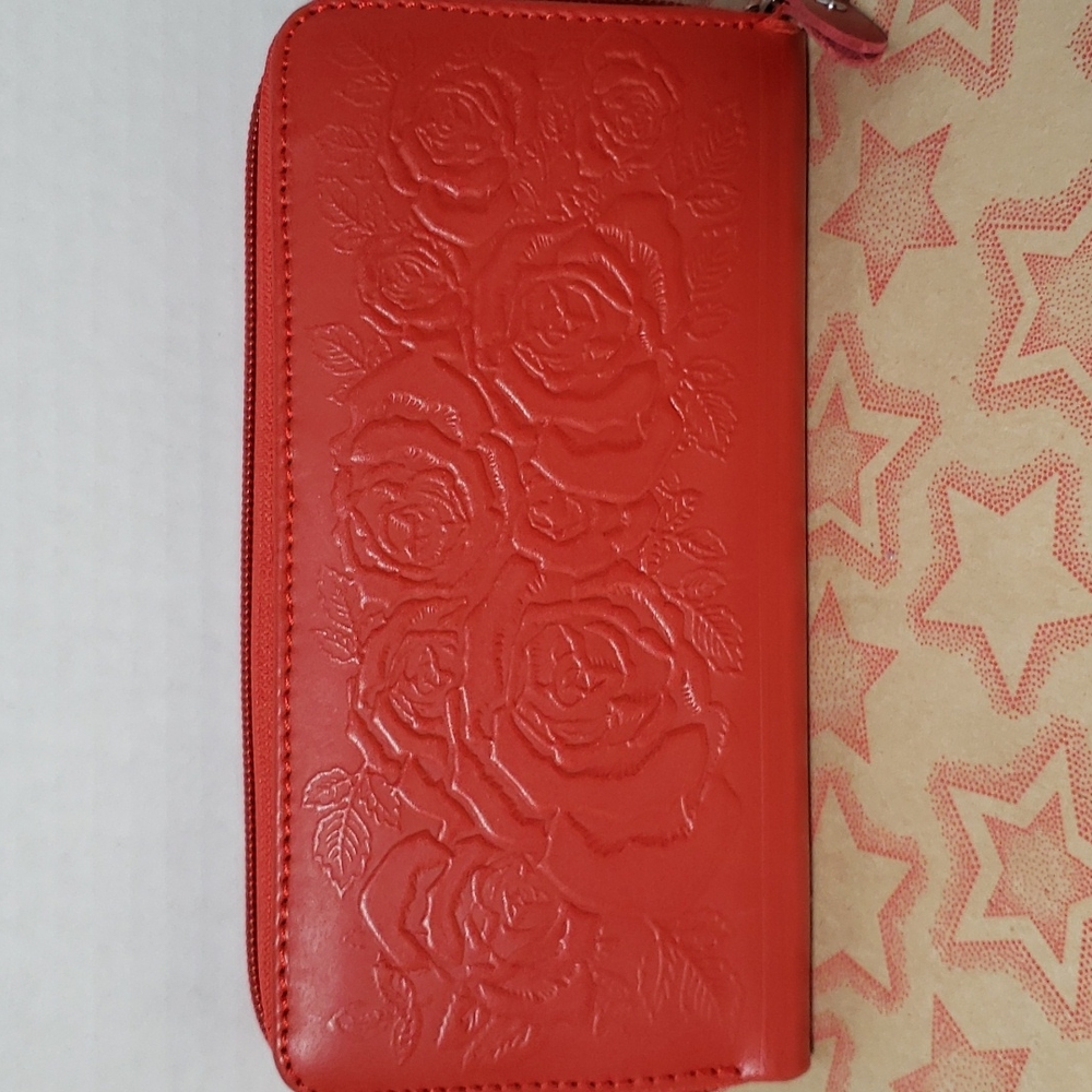 Rose Embossed Wallet, NWOT - Picture 2 of 8